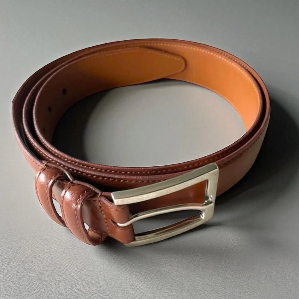 NORDSTROM WALNUT CALF LEATHER BELT 44